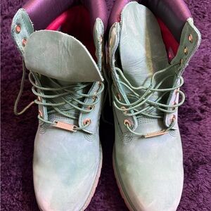 Timberland Red and Green Boots